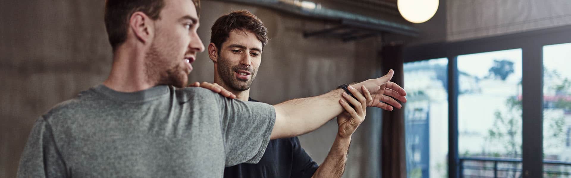 Physical therapist with patient