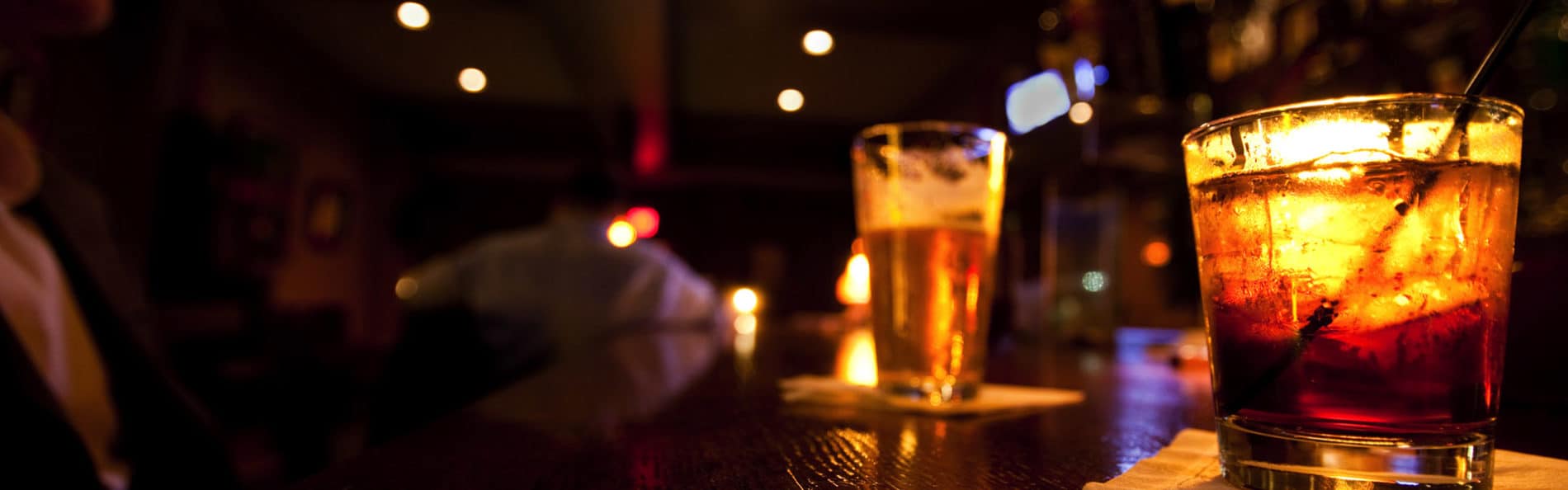 Beverages on a bar