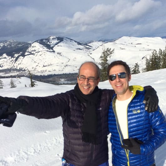 Attorneys Steven Anglés and Richard Adler at spine surgery conference in the snowy mountains